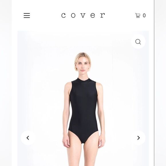NWT COVER One Piece UPF 50 Swim Suit Sleeveless Mock Neck Zipper Back - Picture 1 of 10